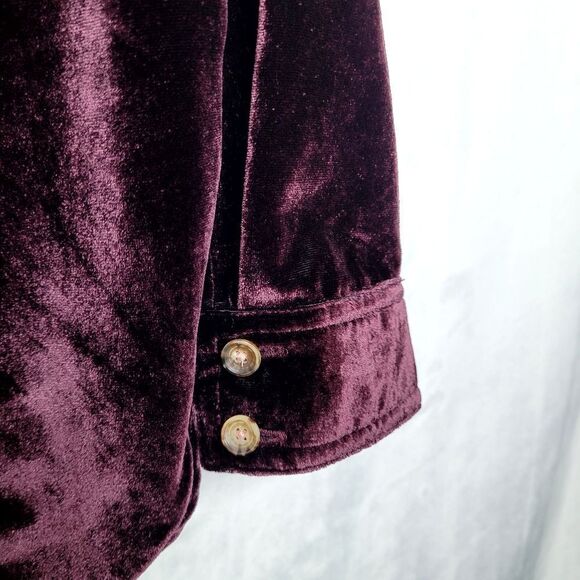 Maeve Velvet Lined Button Down Blouse Size 2 - Picture 6 of 7